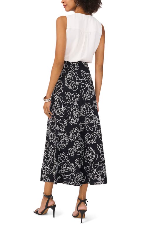 Shop Vince Camuto Bias Cut A-line Midi Skirt In Rich Black