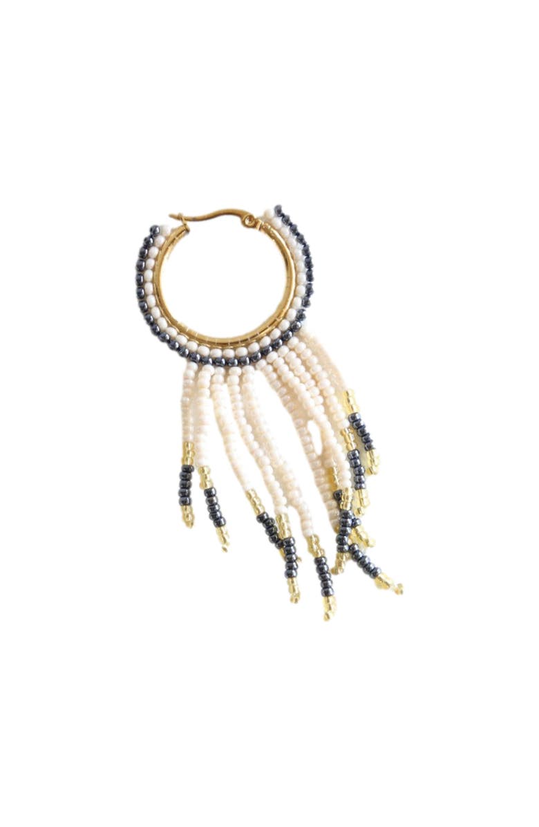 Fosterie Marquee Fringe Embera Earrings, Alternate, color, White