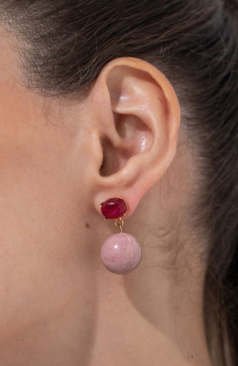 Jennifer Behr Everly Earrings, Alternate, color, Rhodonite