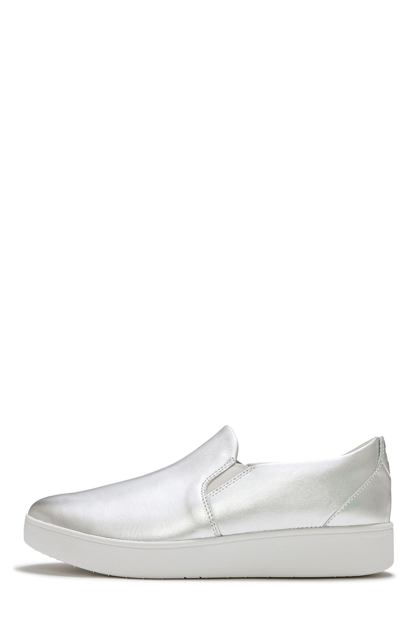Flowease Leather Slip On Sneaker, Alternate, color, SILVER