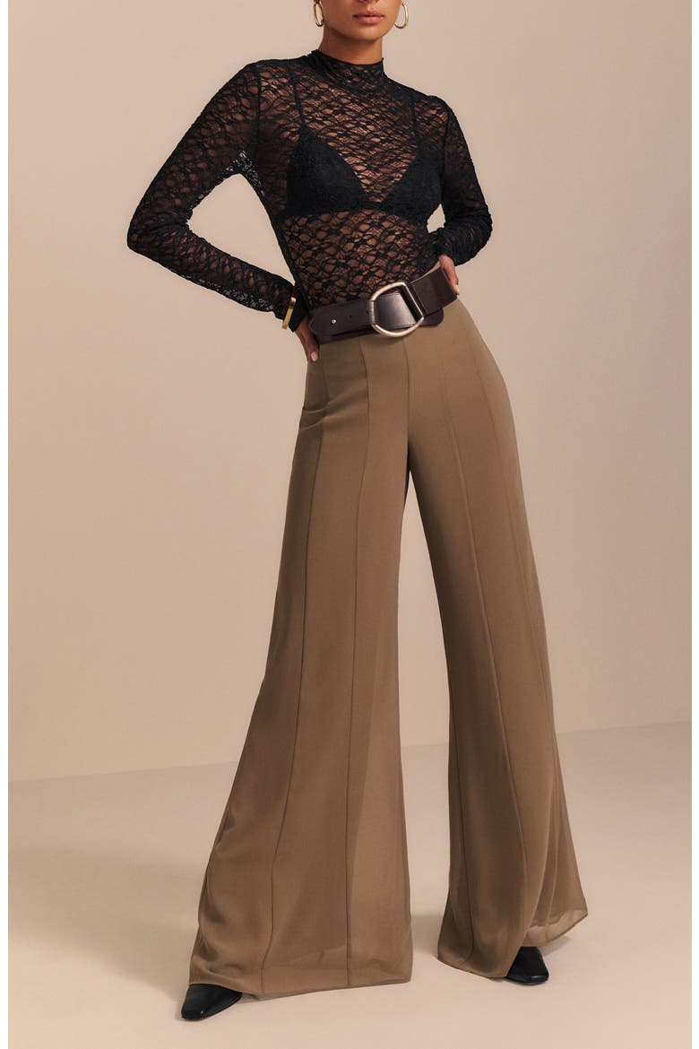 Nell Turtleneck Jersey Top, Alternate, color, BLACK LACE