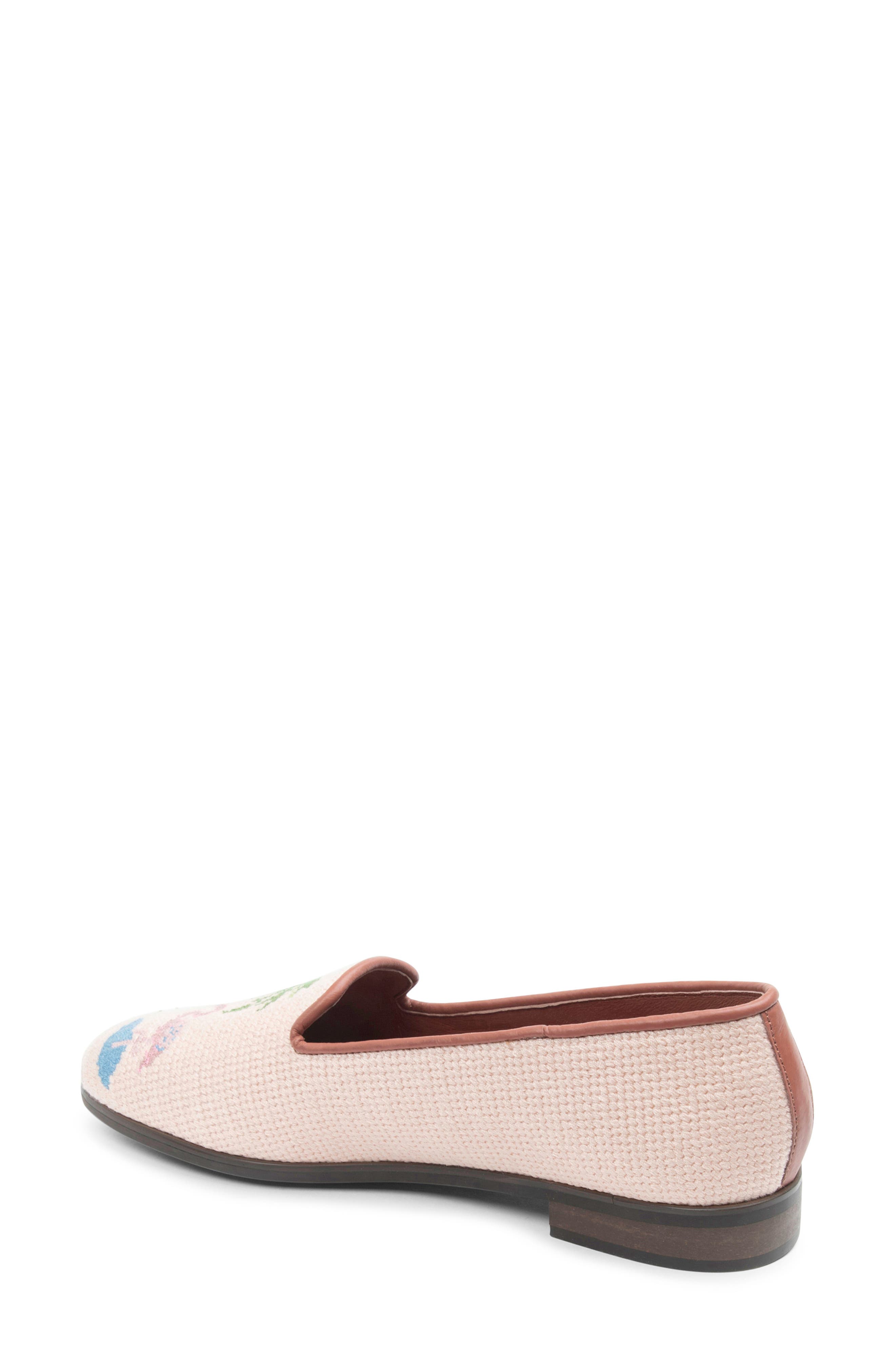 ByPaige Flamingo Needlepoint Loafer, Alternate, color, Light Pink