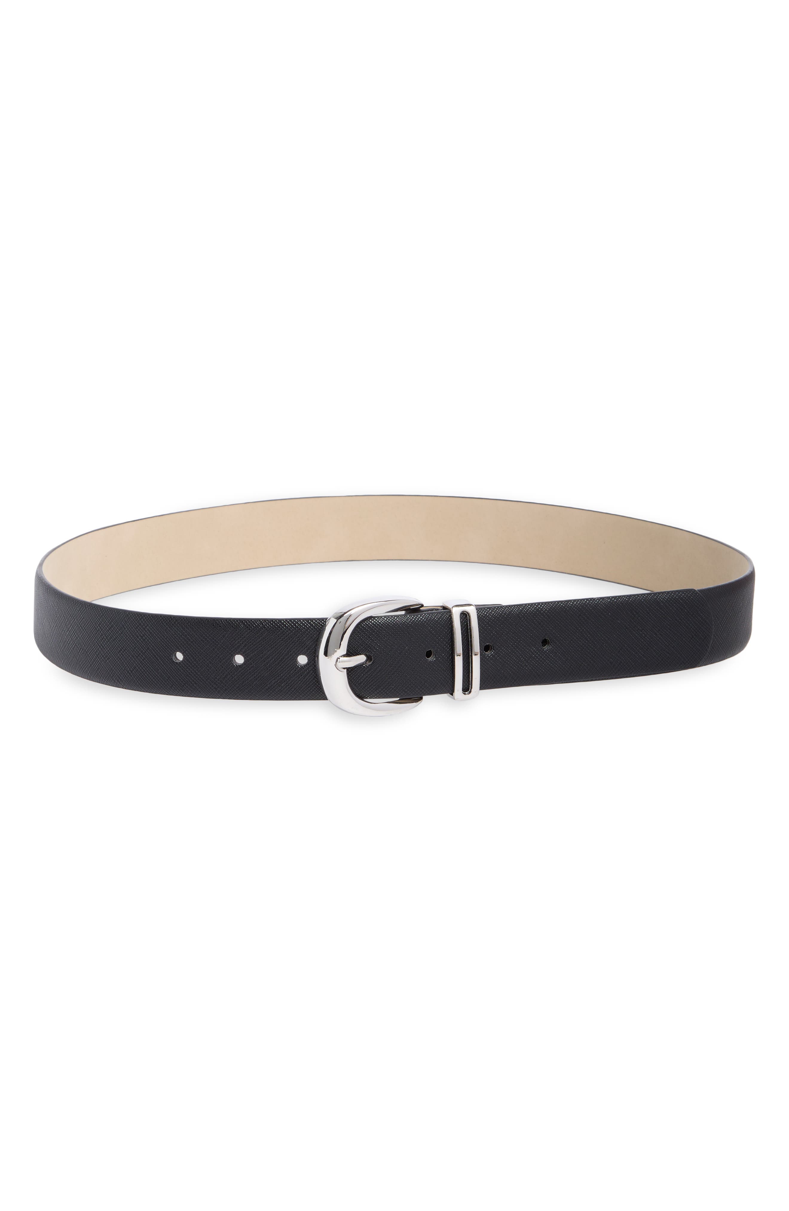 Nine West 32mm Saffiano Keeper Belt