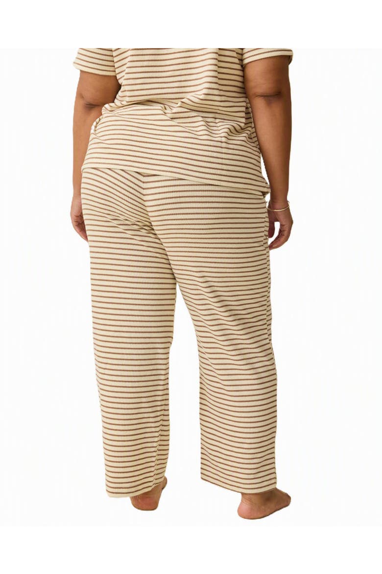 Luxe Terry Maternity & Postpartum Pant, Alternate, color, Ivory Chocolate Stripe