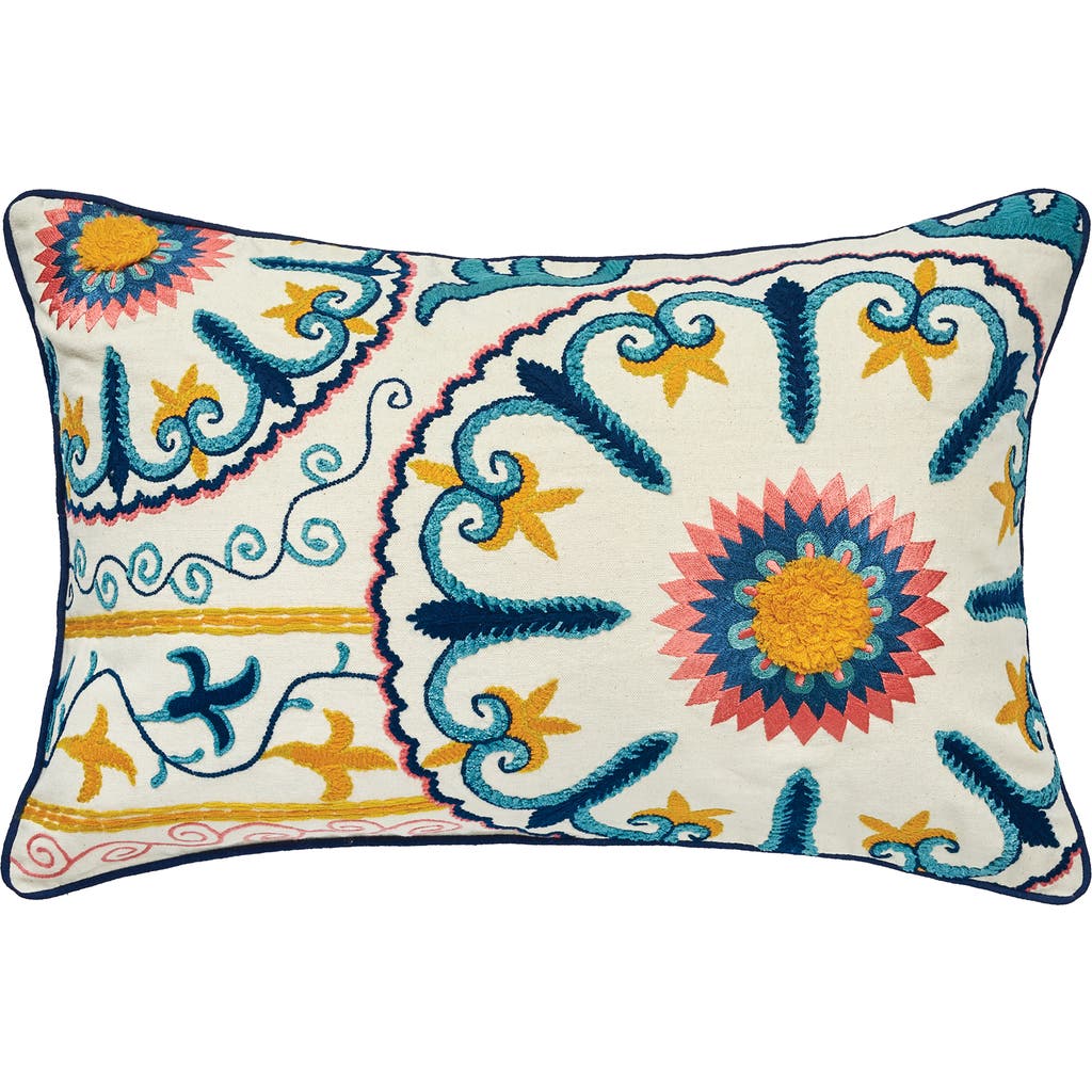 Carol & Frank Drew Embroidered Throw Pillow, 14" X 22" In Multi