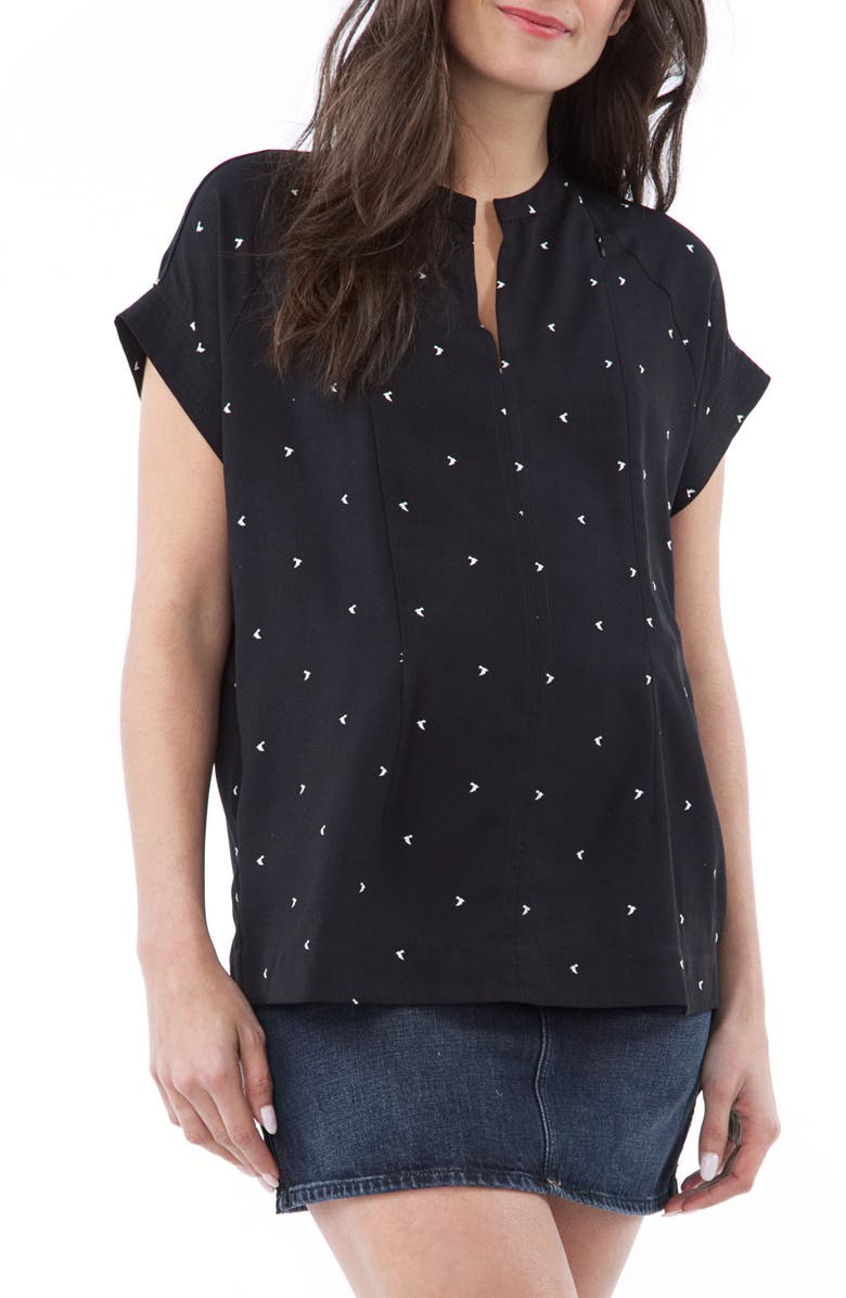 Loyal Hana Carrie Print Maternity/Nursing Tee, Main, color,