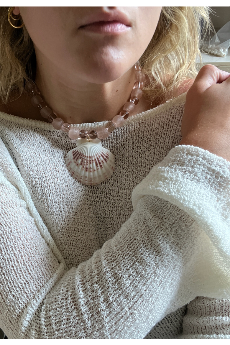 Blush Necklace, Alternate, color, Pink and White