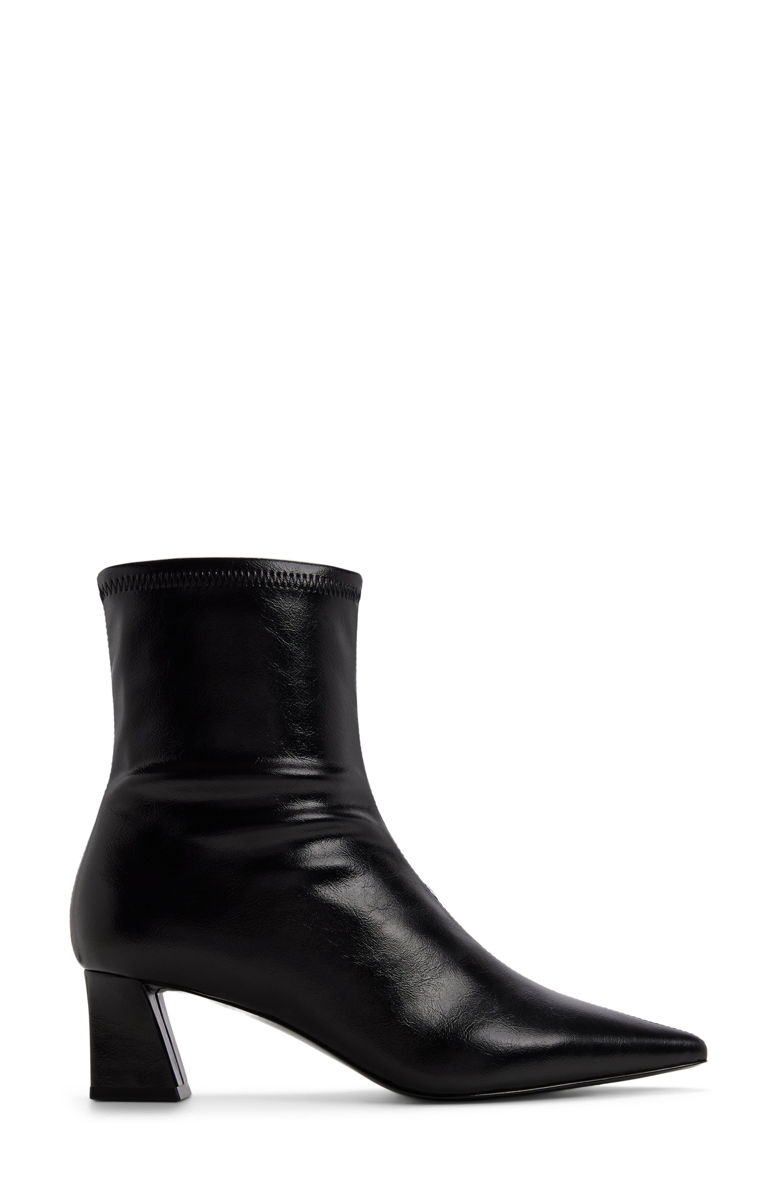 Karoline Pointed Toe Bootie, Alternate, color, BLACK