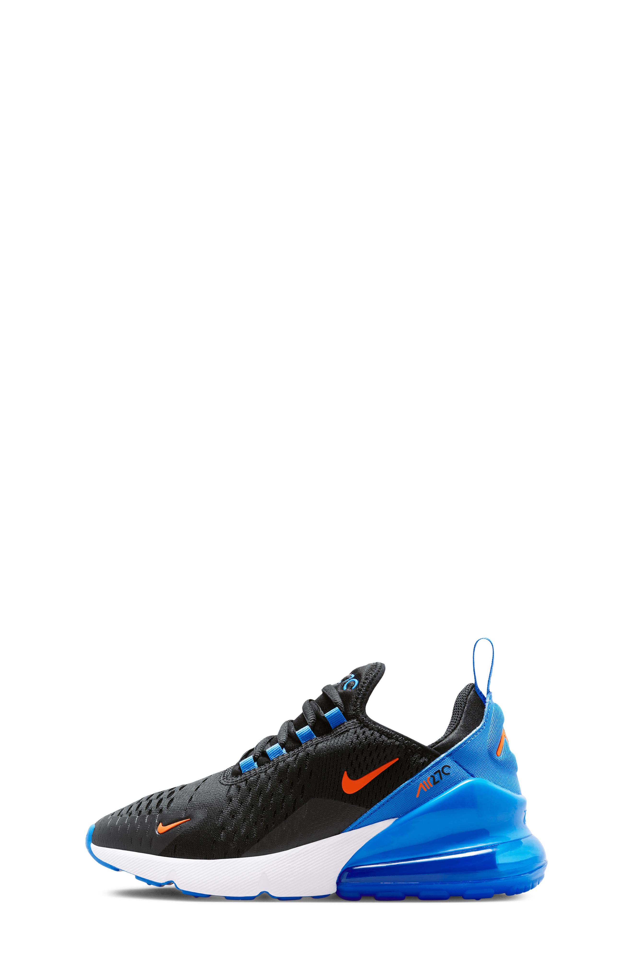 Kids' Air Max 270 Sneaker, Alternate, color, BLACK/ BLUE/ WHITE/ ORANGE