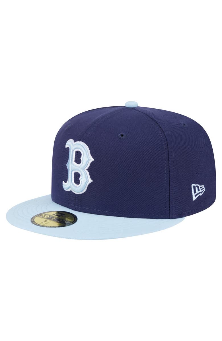 New Era Men's New Era Navy/Light Blue Boston Red Sox Color Pack 2-Tone 59FIFTY Fitted Hat, Alternate, color, 