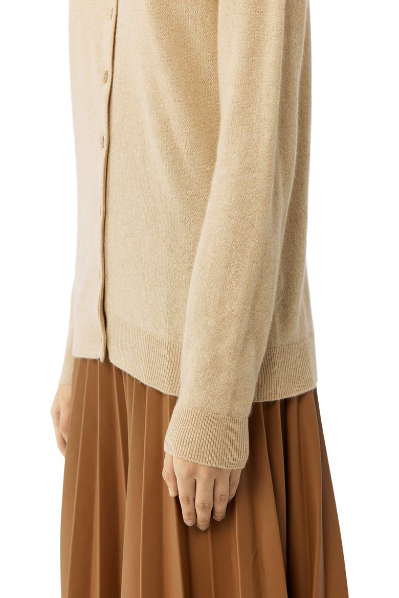 Essential Cashmere Crewneck Cardigan, Alternate, color, beige