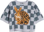 Dressed in Lala Leopard Bunny Short Sleeve Sweater