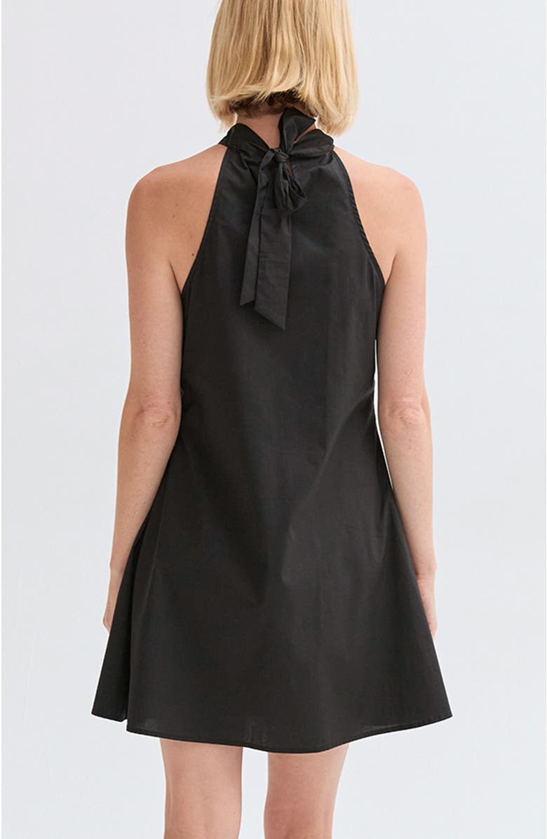 CRESCENT Halter Poplin Mini Dress, Alternate, color, Black