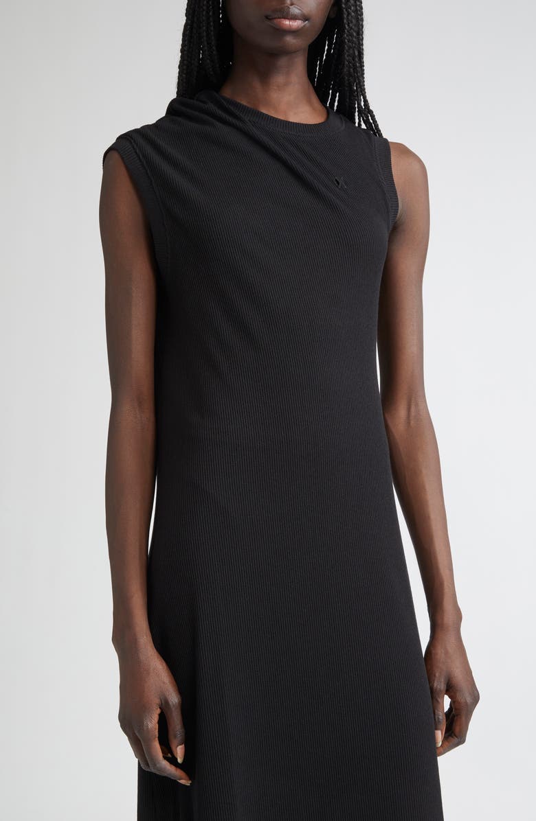 MELITTA BAUMEISTER Pierced Asymmetric Midi Dress, Alternate, color, Black