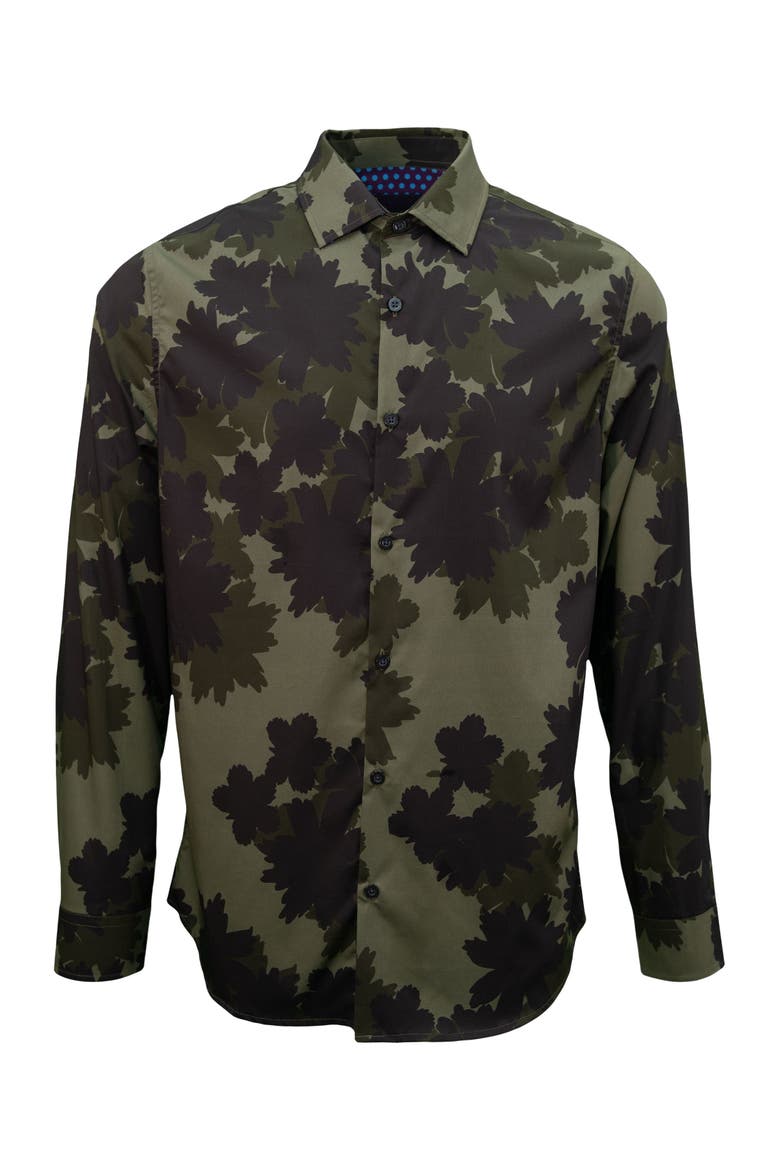 Norman Button-Up Shirt, Alternate, color, Salerno Floral Sage