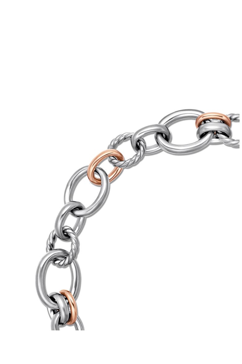 Mercer™ Mélange Pavé Diamond Necklace, Alternate, color, STERLING SILVER/ 18K ROSE GOLD