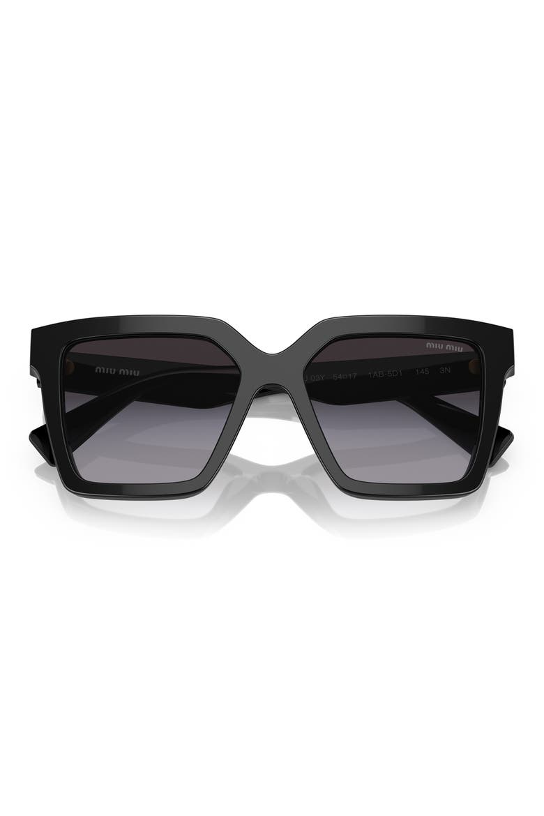 54mm Gradient Square Sunglasses, Main, color, BLACK
