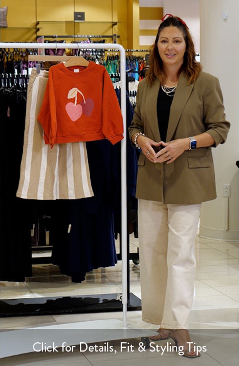 Kids' Hearts Graphic Sweatshirt & Stripe Pants Set, sales video thumbnail