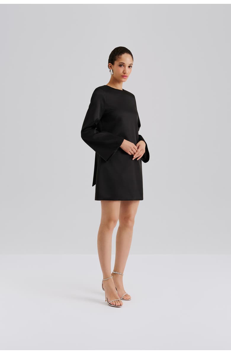 Malina Elna Bow Detailed Mini Dress, Alternate, color, Black