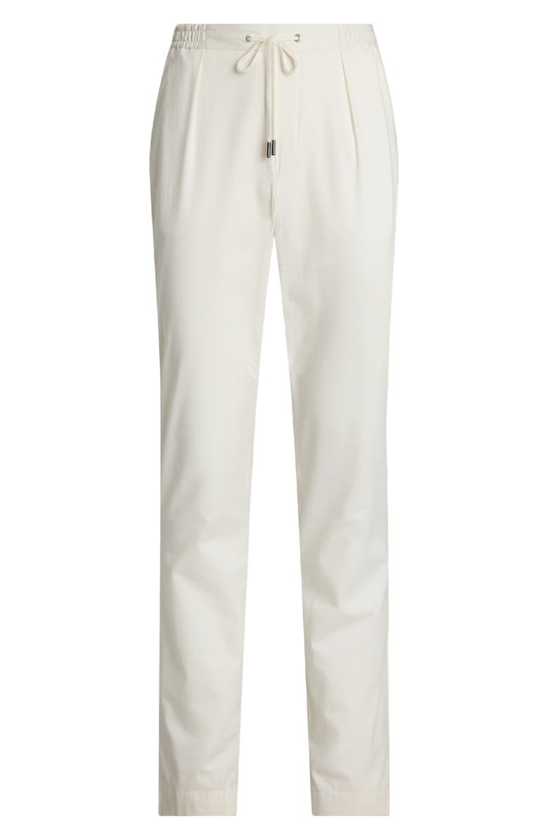 Ralph Lauren Purple Label Drawstring Waist Stretch Cotton & Silk Pants, Alternate, color, Deckwash White