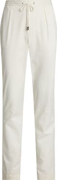 Ralph Lauren Purple Label Drawstring Waist Stretch Cotton & Silk Pants
