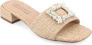 Journee Collection Justina Embellished Raffia Slide Sandal