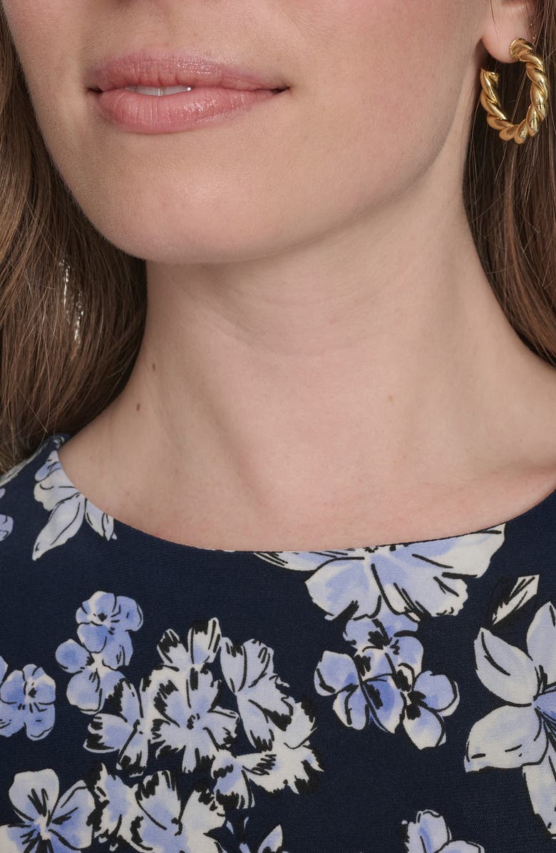 Tommy Hilfiger Floral Flutter Sleeve Jersey Shift Dress, Alternate, color,