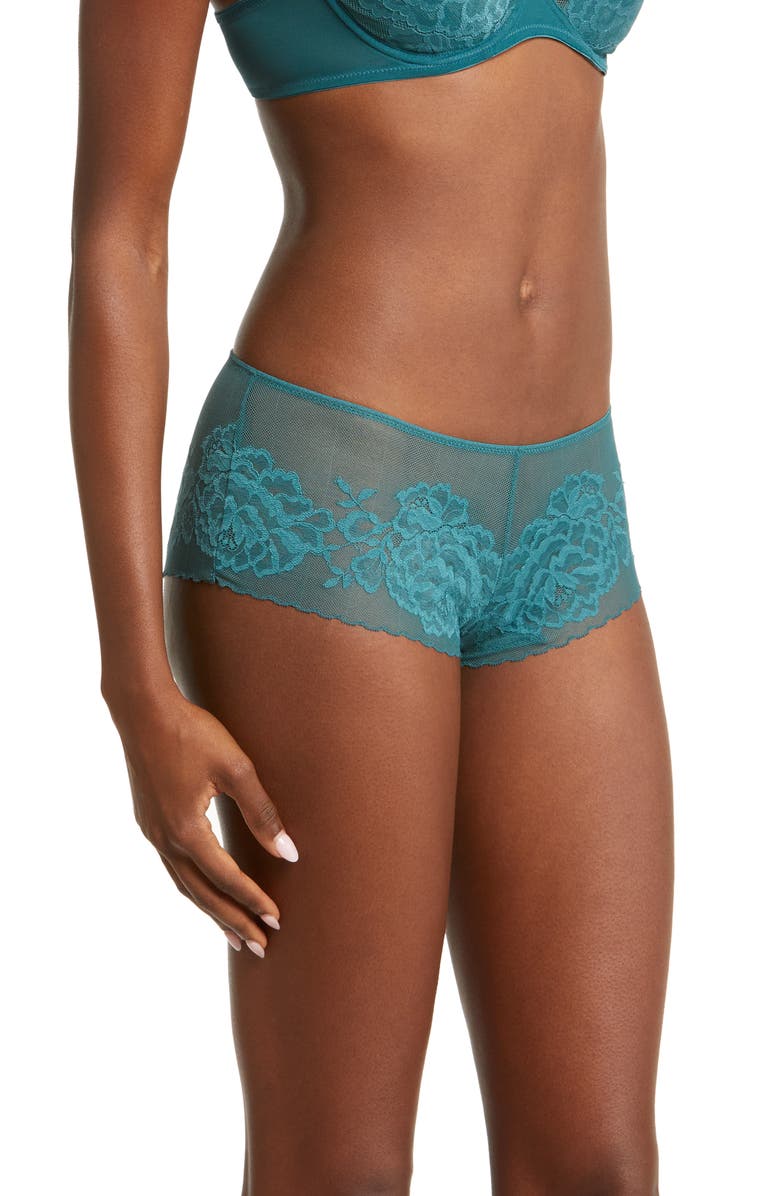 Natori Flora Boyshorts, Alternate, color, Alpine