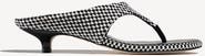 Amambaih Mafalda Open Toe Thong Strapp Fabric Kitten Heel Sandal