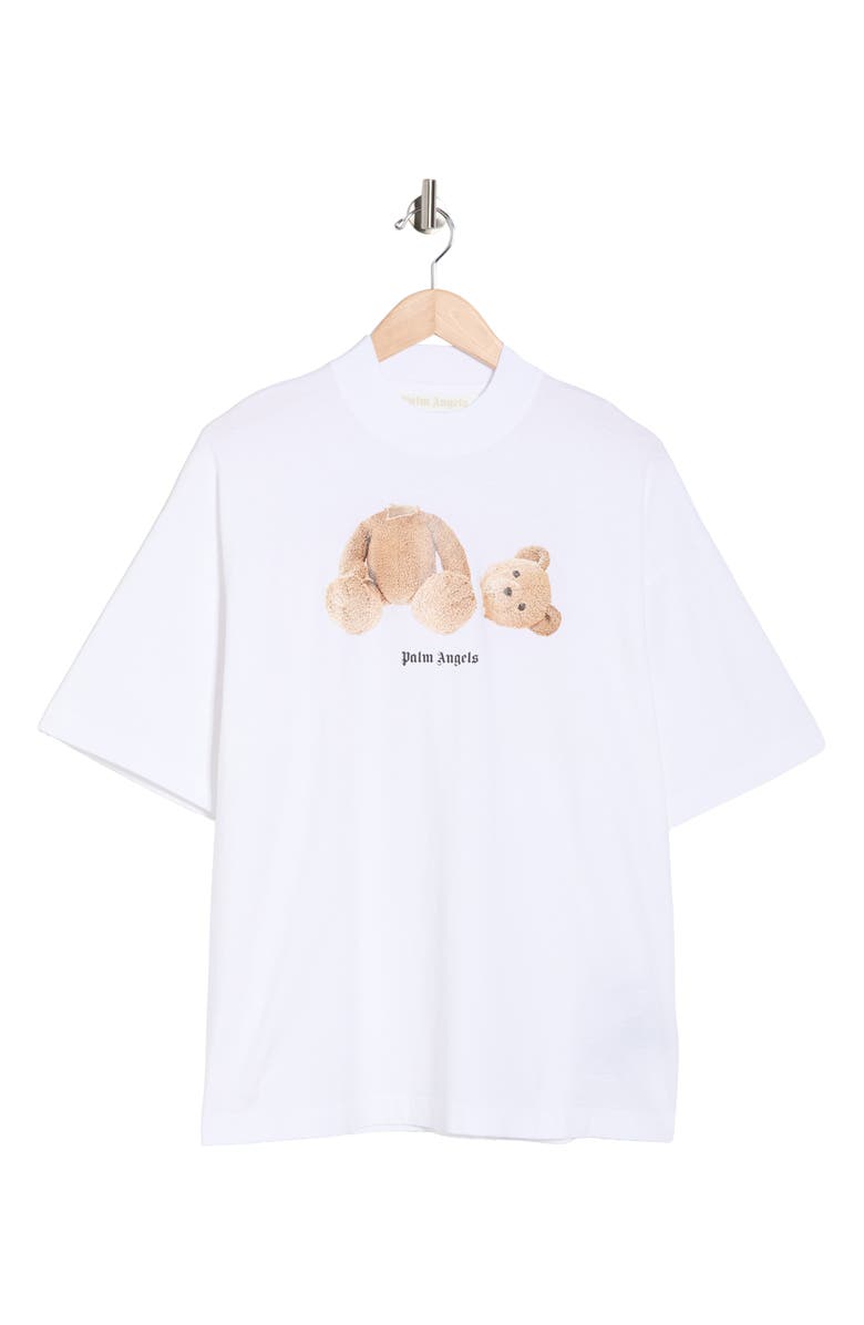 Palm Angels Teddy Bear Graphic T-Shirt, Main, color, White