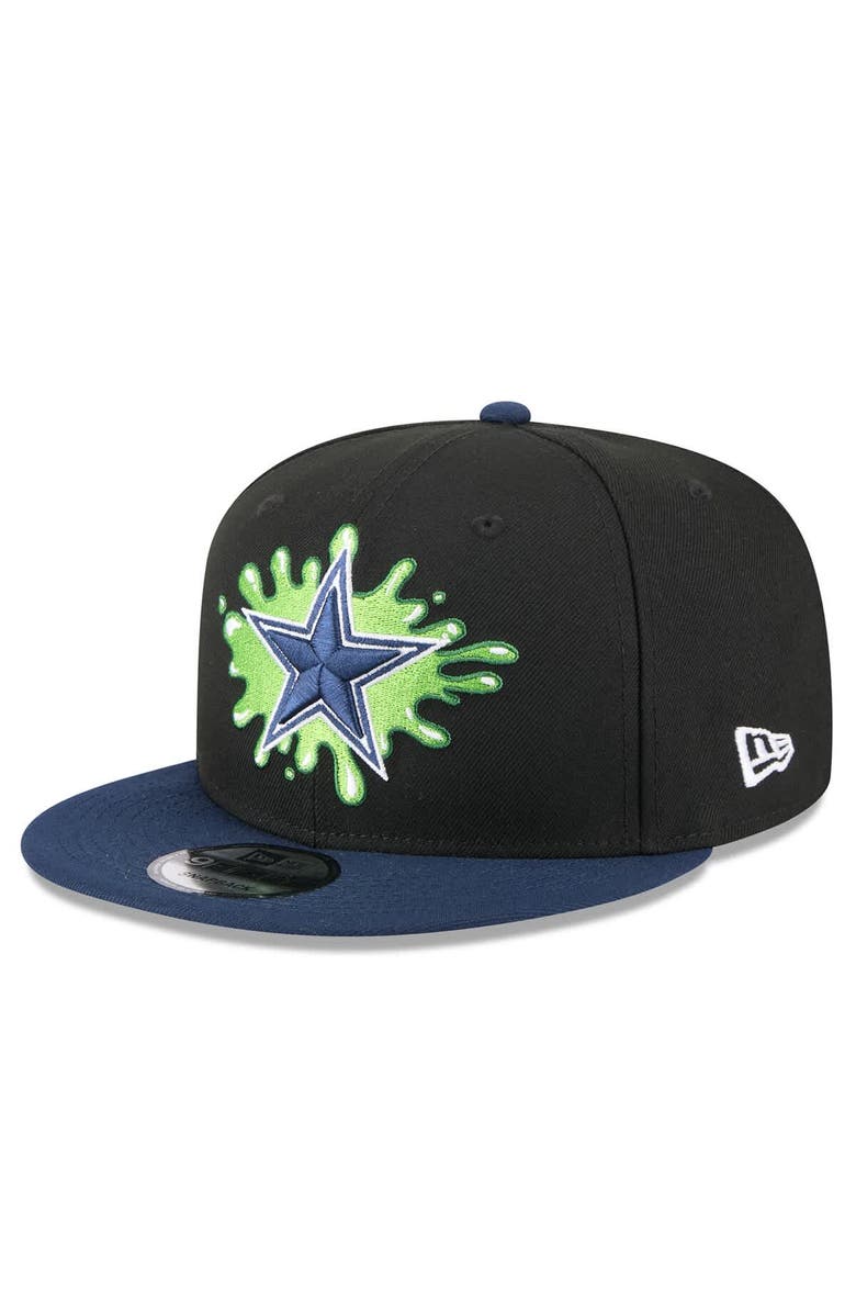 New Era Men
s New Era Black/Navy Dallas Cowboys Nickelodeon Slime 9FIFTY Snapback Hat, Alternate, color, Black