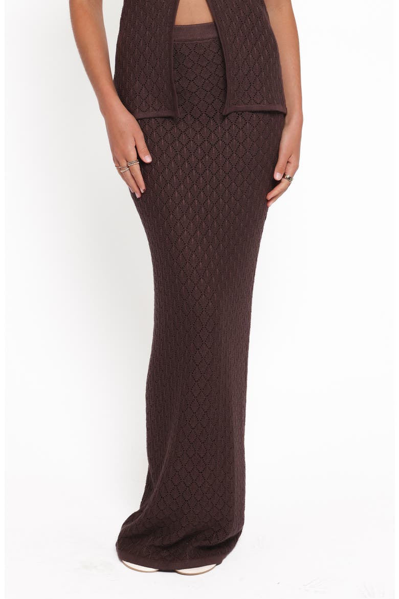 Asplie Pointelle Maxi Skirt, Main, color, ESPRESSO