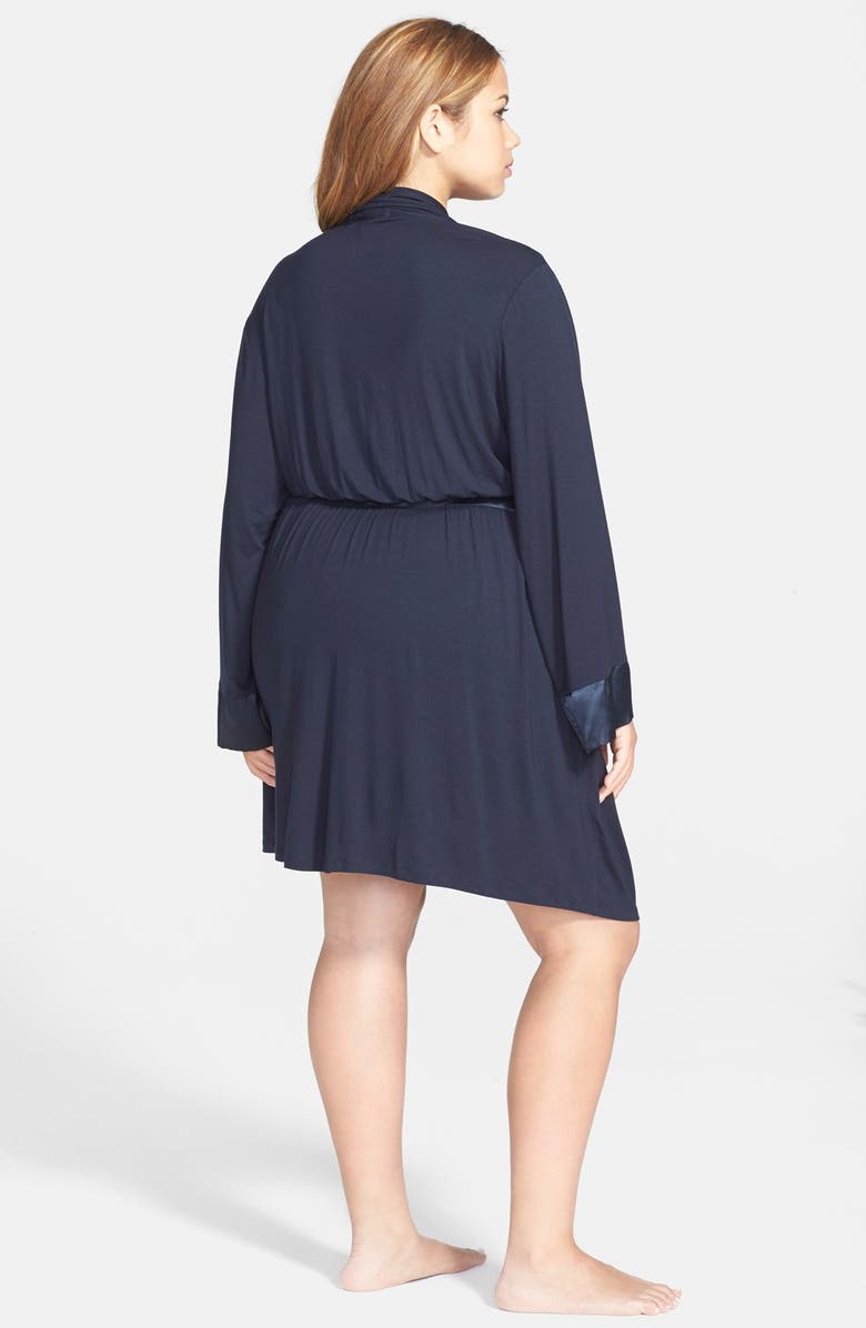 Midnight by Carole Hochman Satin Trim Robe, Alternate, color, 