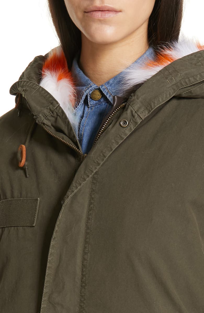 Mr & Mrs Italy Genuine Fox Fur Trim Parka, Alternate, color, 