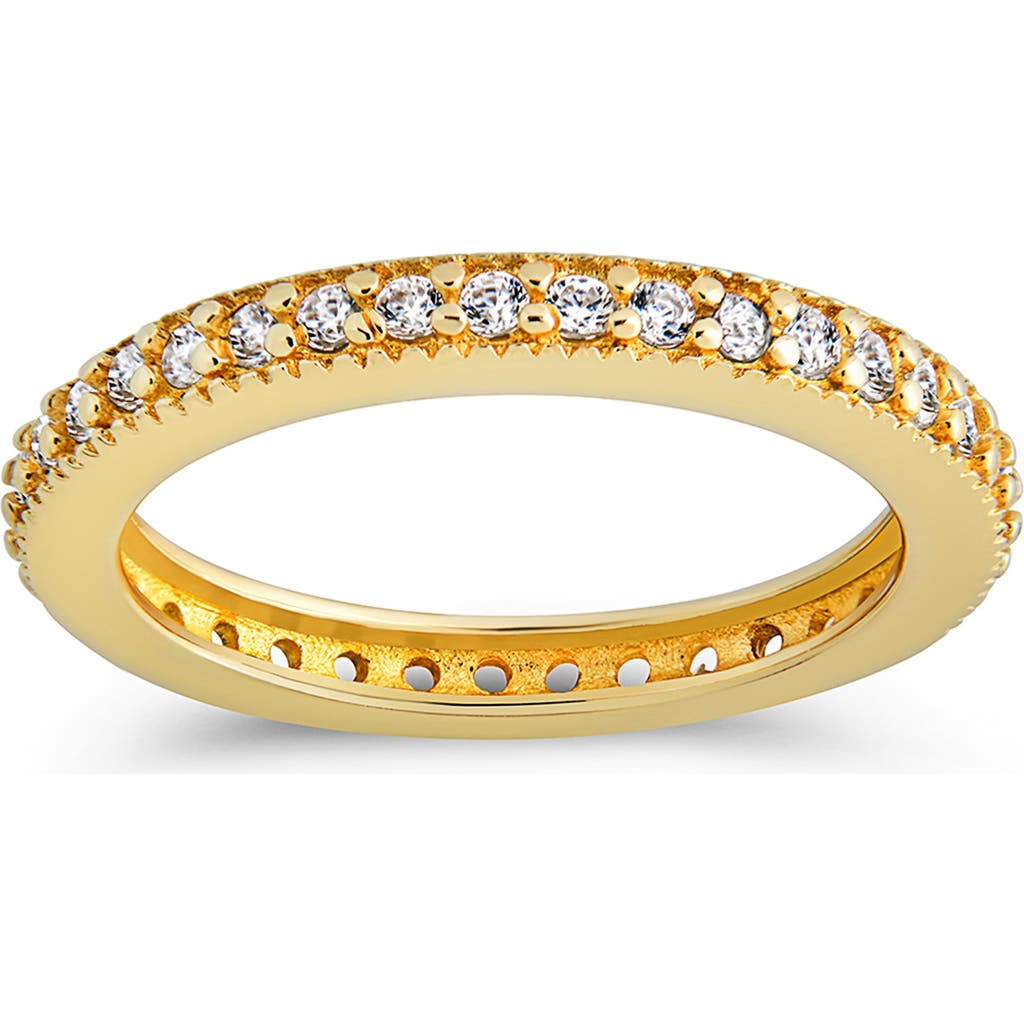 Sterling Forever Thin Cubic Zirconia Band Ring In Gold