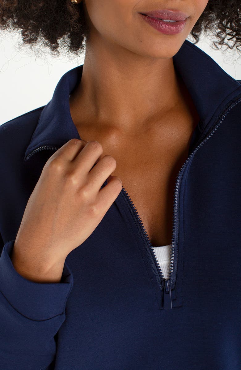 Liverpool Los Angeles Cozy Knit Half Zip Pullover, Alternate, color, Deep Midnight