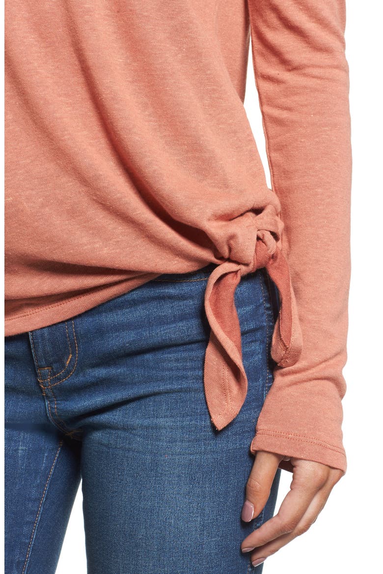 Soundcheck Side Tie Tee, Alternate, color, GOLDEN APRICOT