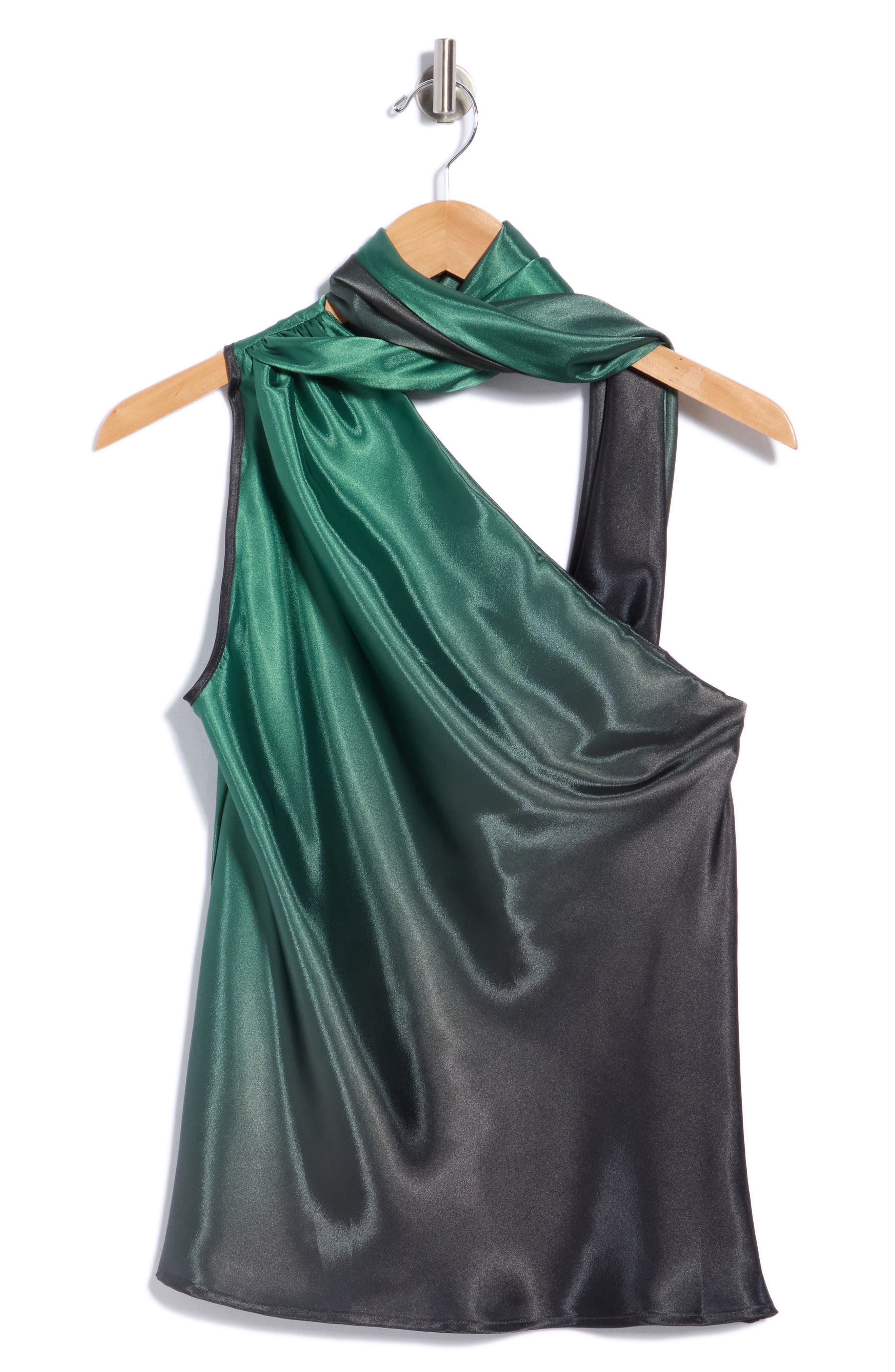 One-Shoulder Ombre Scarf Top