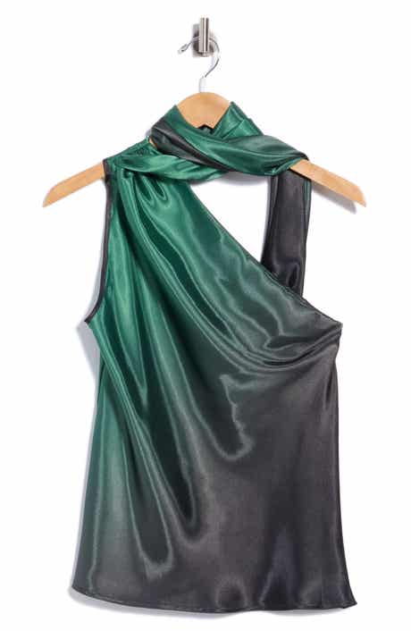 One-Shoulder Ombre Scarf Top