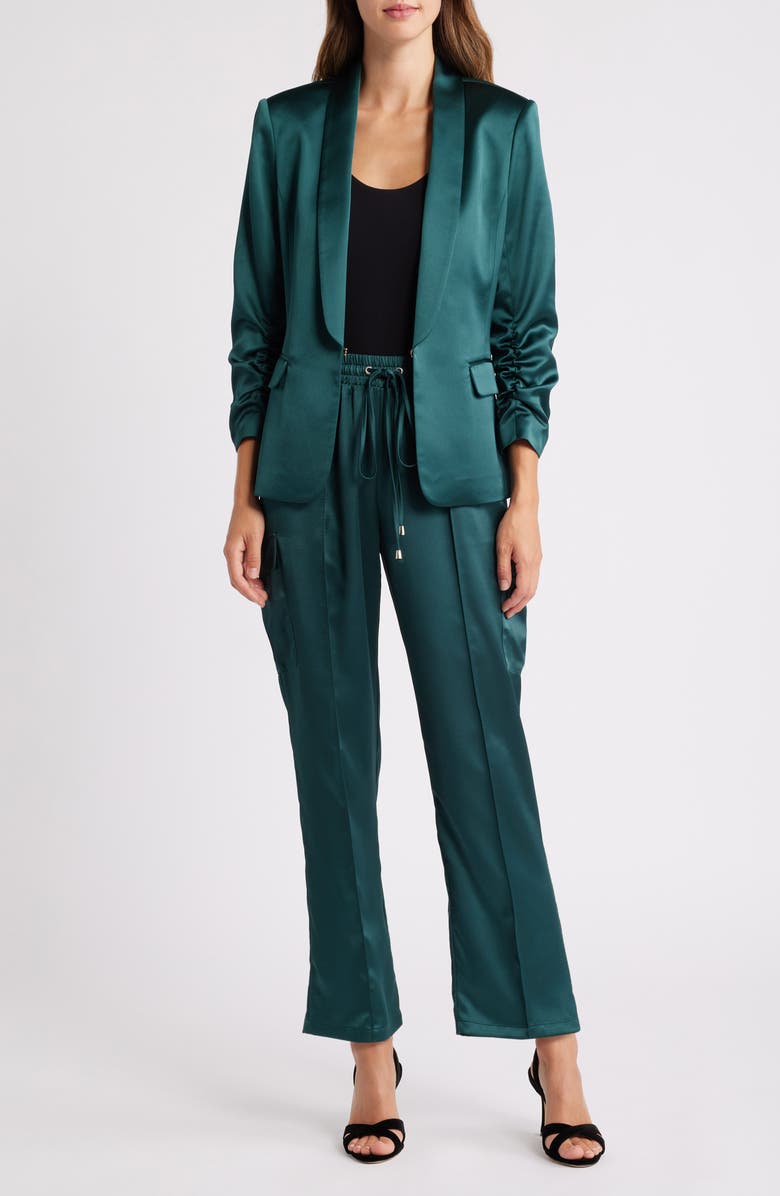 Tahari ASL Satin Cargo Pants, Alternate, color, 