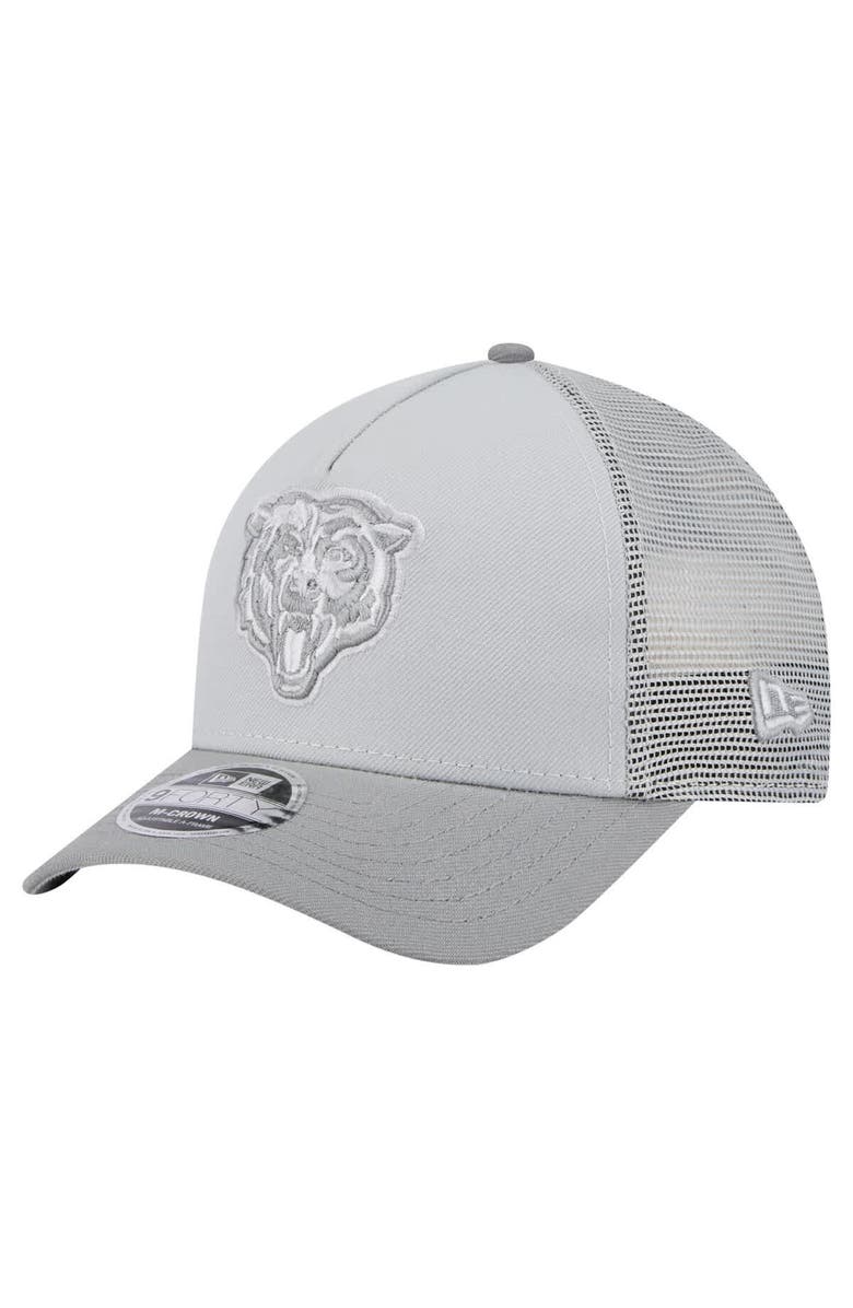 New Era Men's New Era Gray Chicago Bears Domain A-Frame Trucker 9FORTY Adjustable Hat, Main, color, 