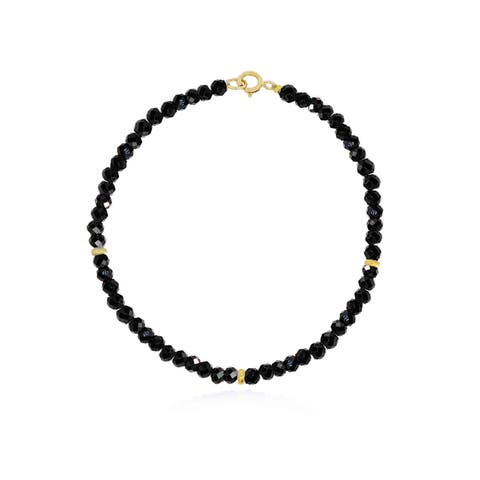 Black Spinel Bead Bracelet