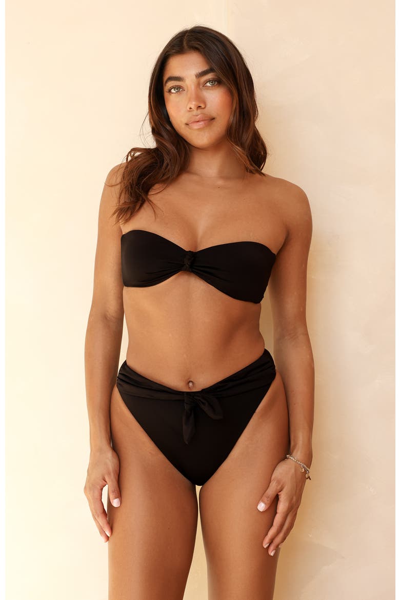 Shay Bandeau Bikini Top, Alternate, color, Black