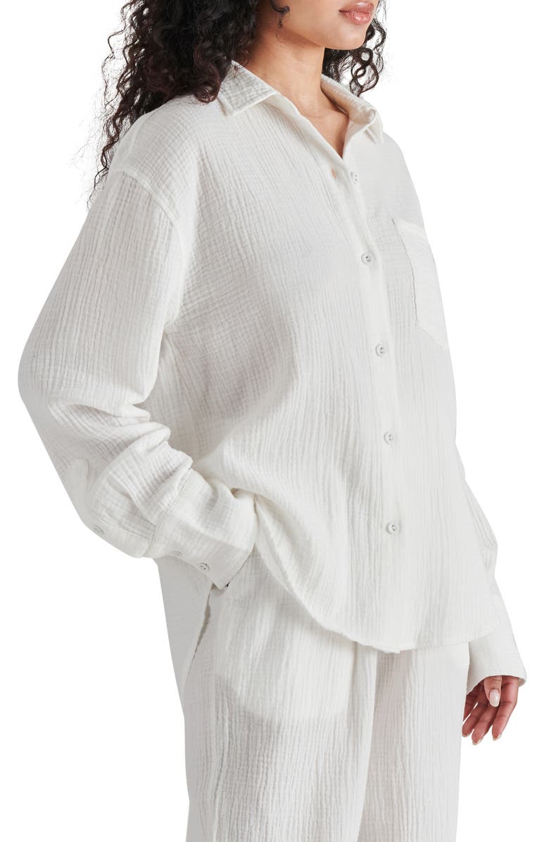 Steve Madden Juna Cotton Gauze Button-Up Shirt, Alternate, color, 