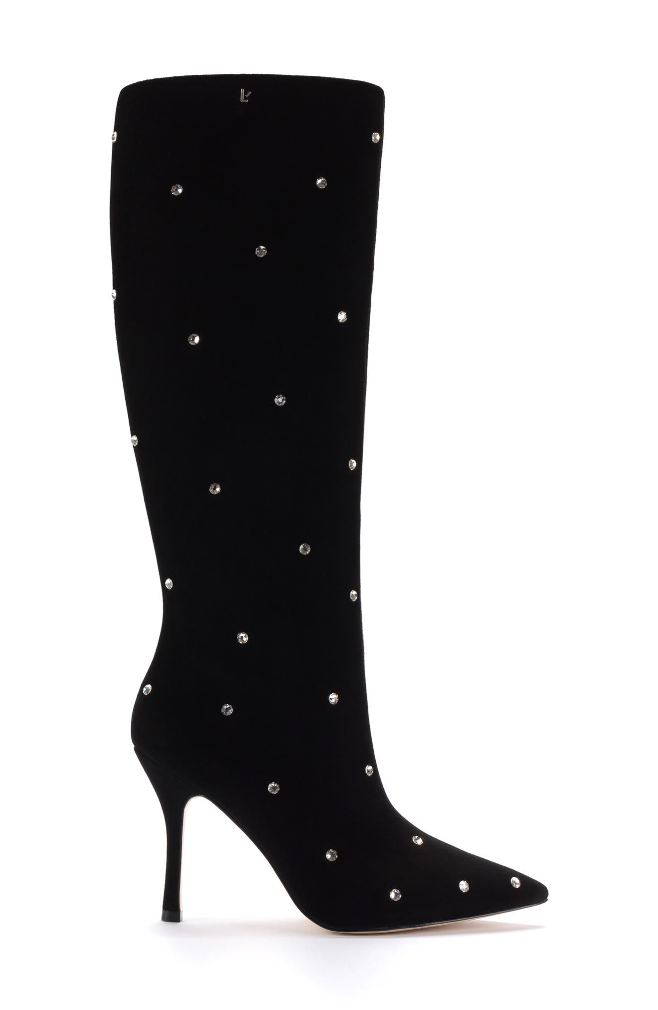 Larroudé Kate Swarovski<sup>®</sup> Crystal Embellished Pointed Toe Knee High Boot, Alternate, color, 