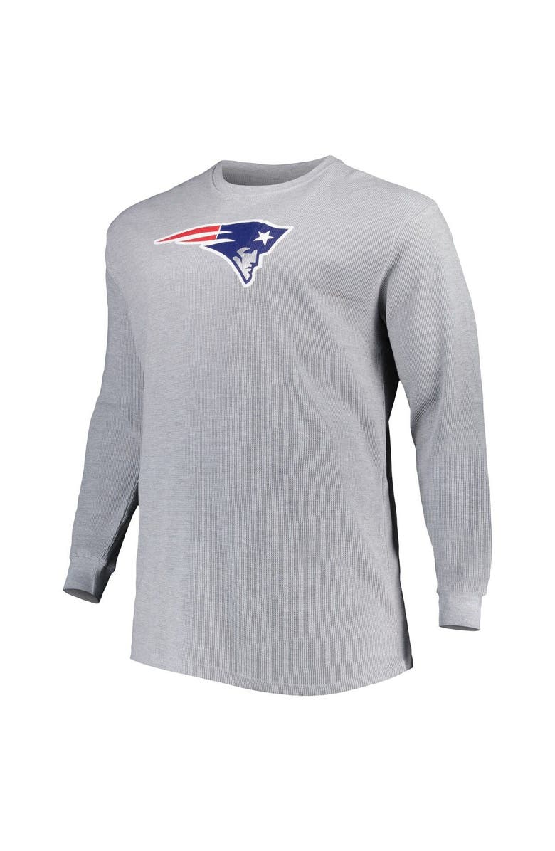 PROFILE Men's Heather Gray New England Patriots Big & Tall Waffle-Knit Thermal Long Sleeve T-Shirt, Alternate, color, 