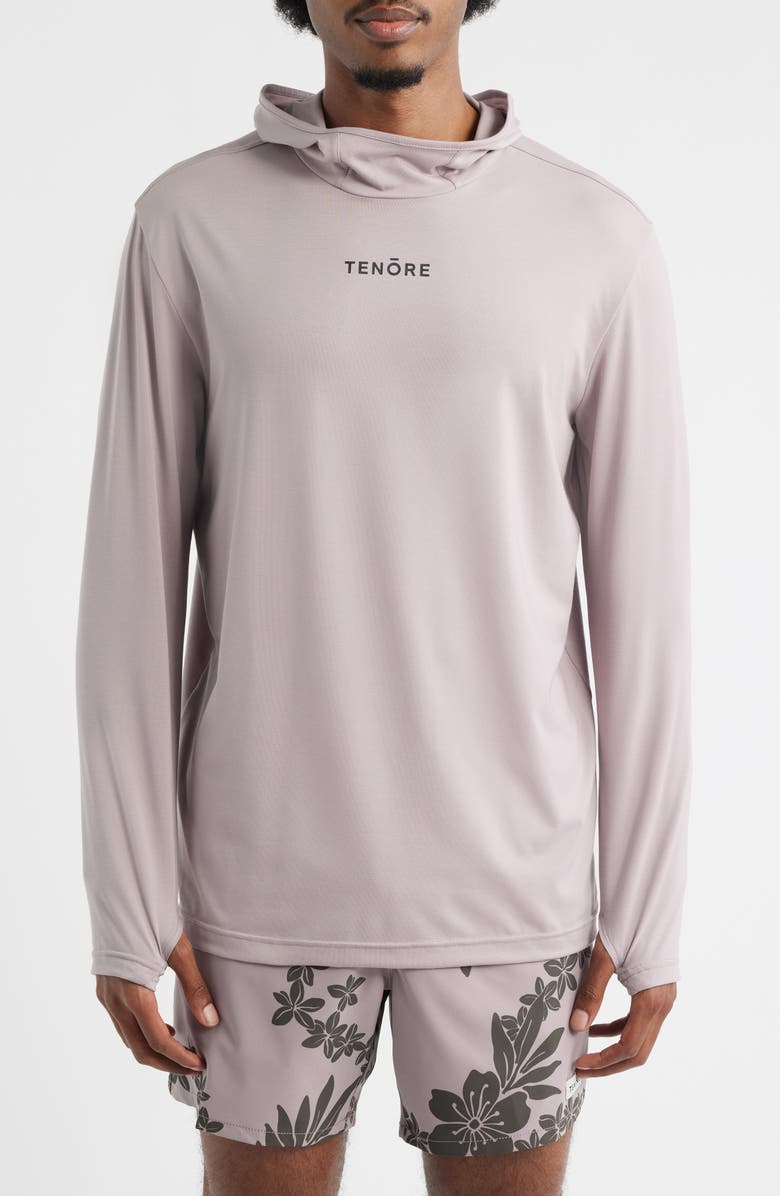 TENŌRE Logo Graphic Hooded T-Shirt, Main, color, Zinc
