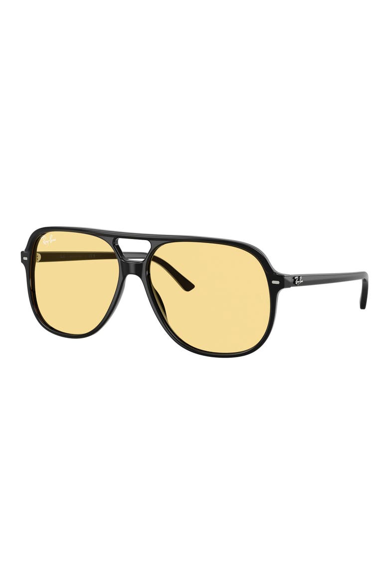 Bill 60mm Square Sunglasses, Alternate, color, BLACK / YELLOW