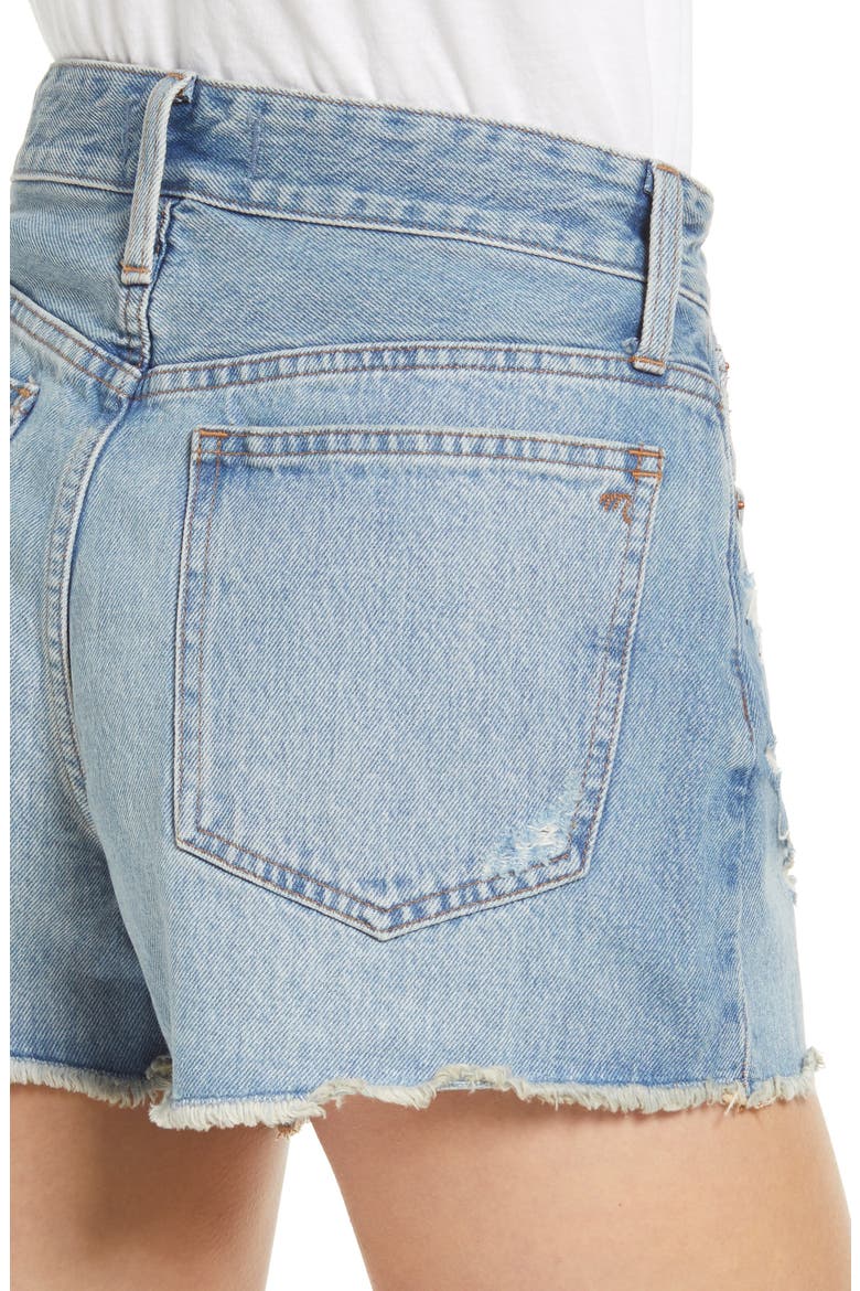 Relaxed Destructed Edition Denim Shorts, Alternate, color, RENFIELD
