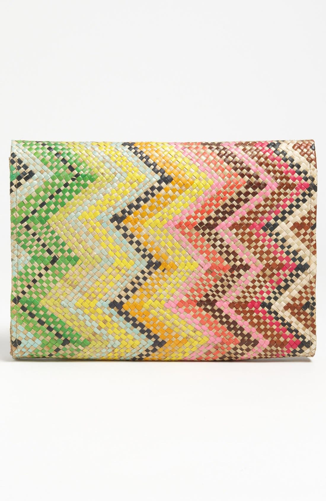 'Manila - Small' Clutch, Alternate, color, ZIG ZAG NATURAL RAINBOW
